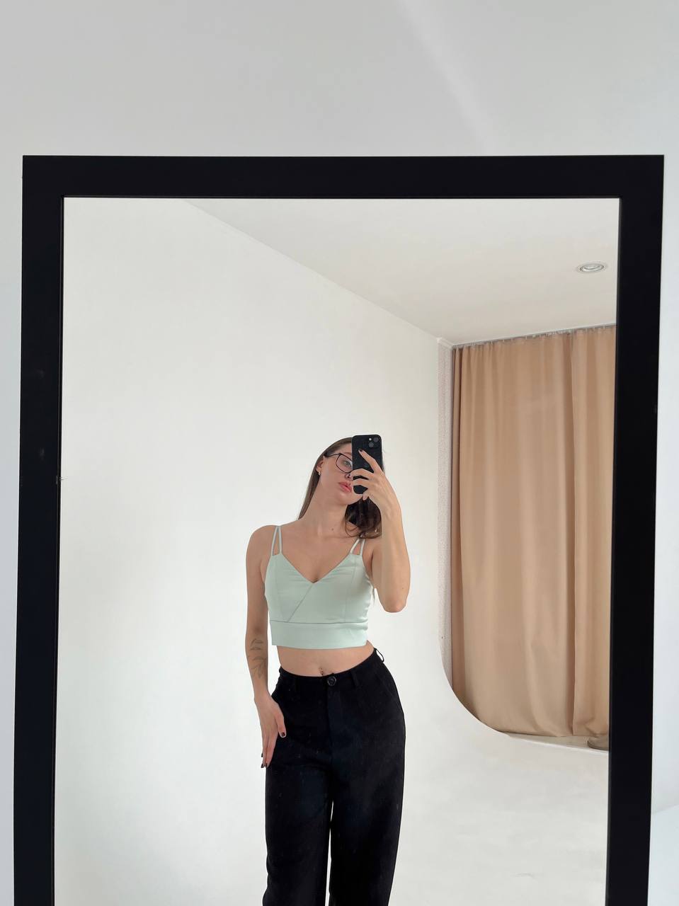 Satin Top in Sage