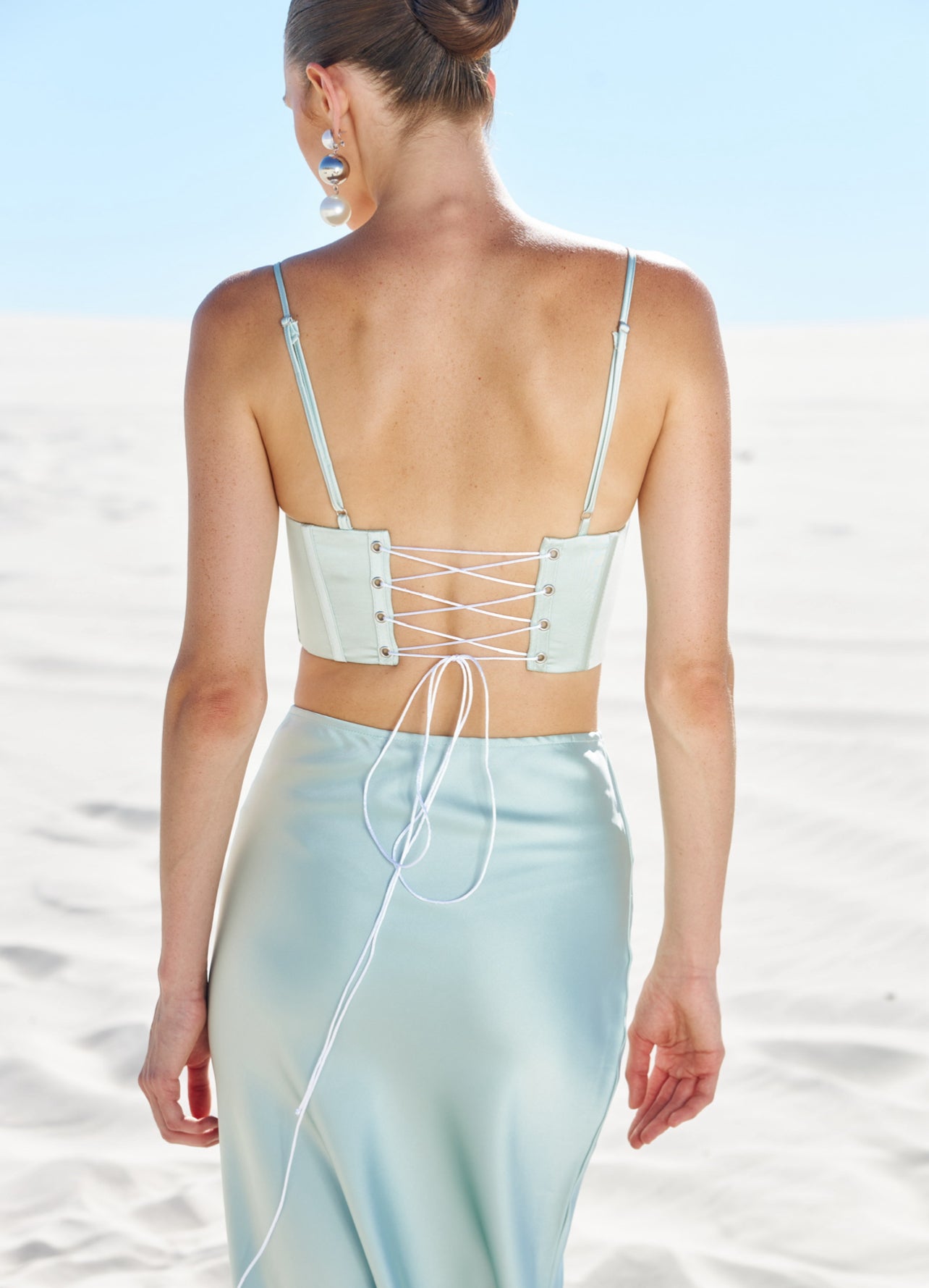 Silk skirt in Sage