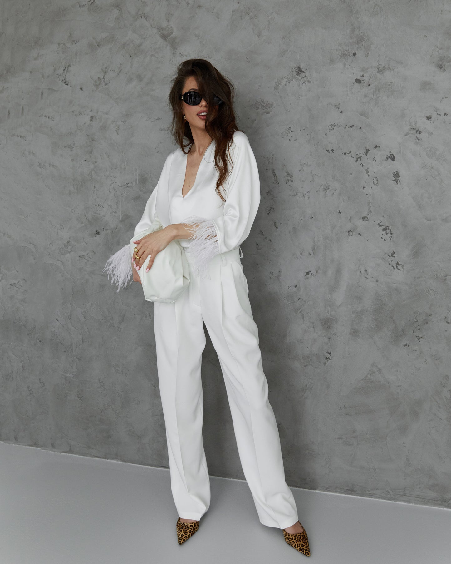 Light Palazzo pants in white