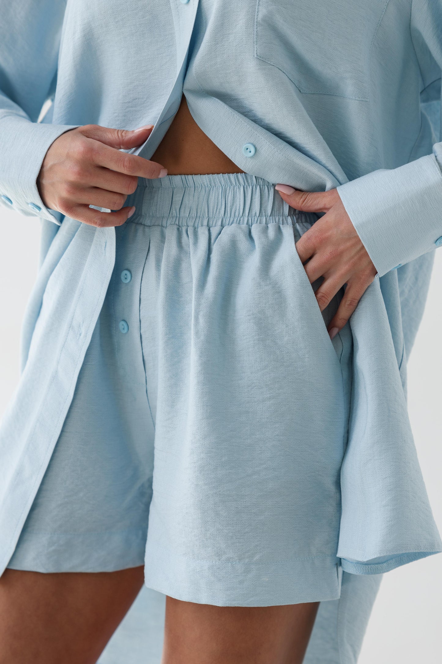 Summer Suit in Sky blue with elongated Shirt