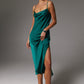 Silk midi dress in Green