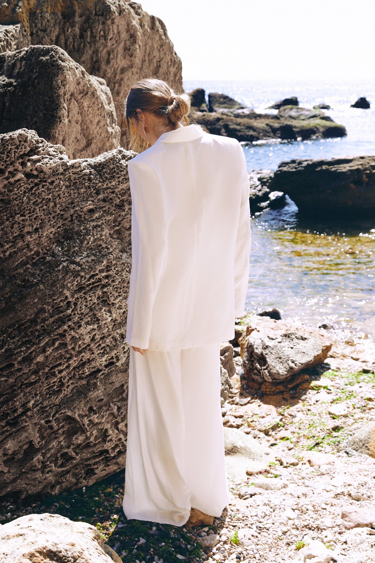 Eco linen suit in Milk