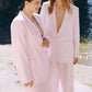 Eco linen suit in Pink