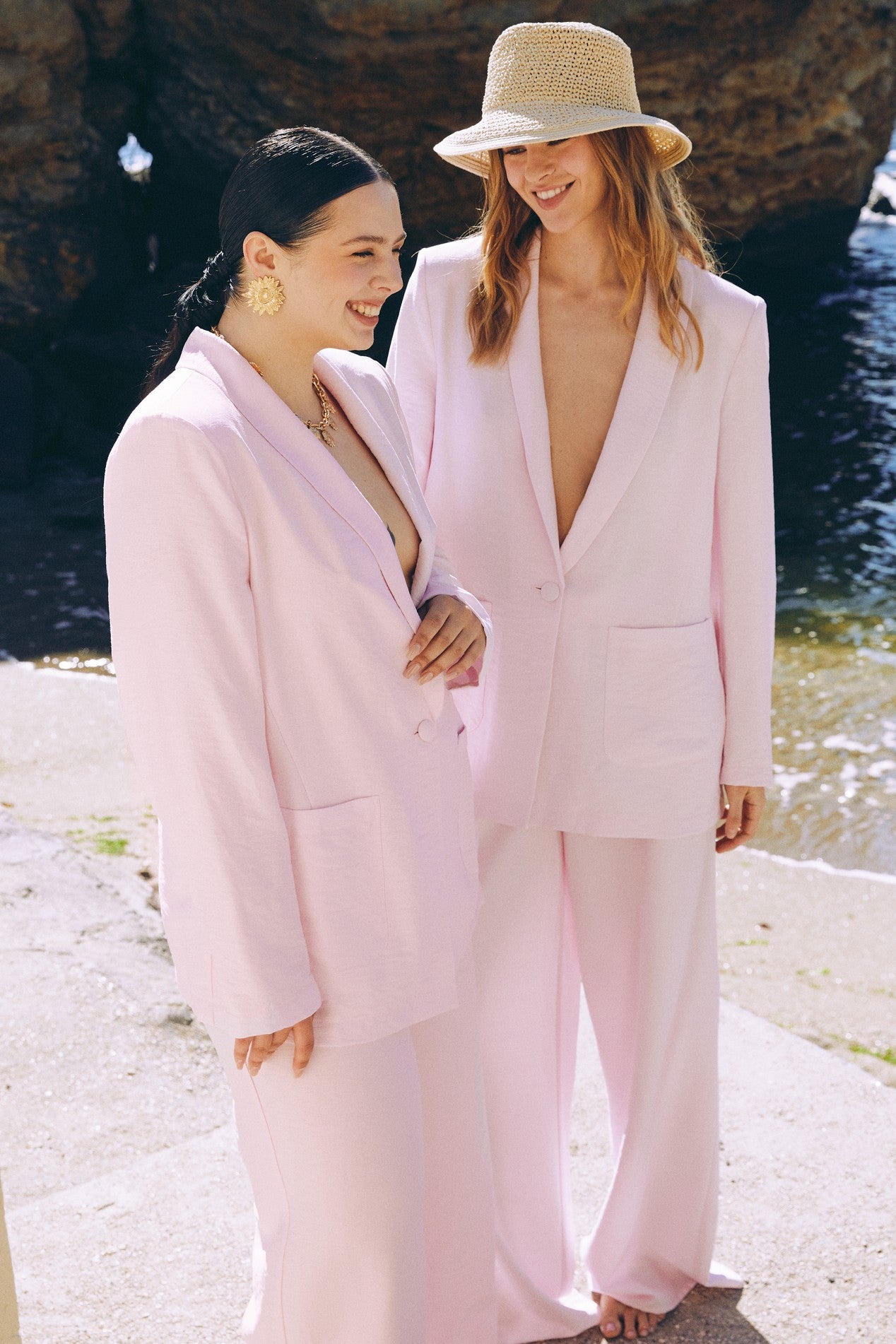 Eco linen suit in Pink