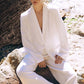 Eco linen suit in Milk