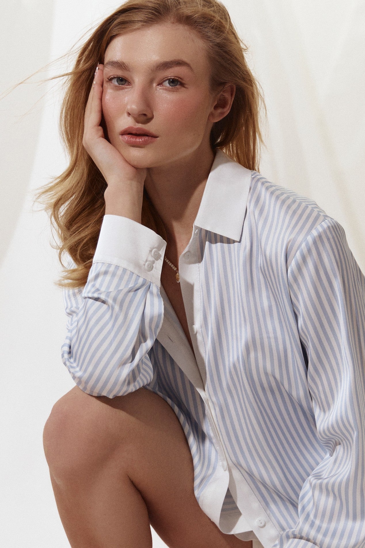 Blouse in Silk stripes