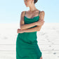 Silk midi dress in Green