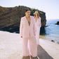 Eco linen suit in Pink