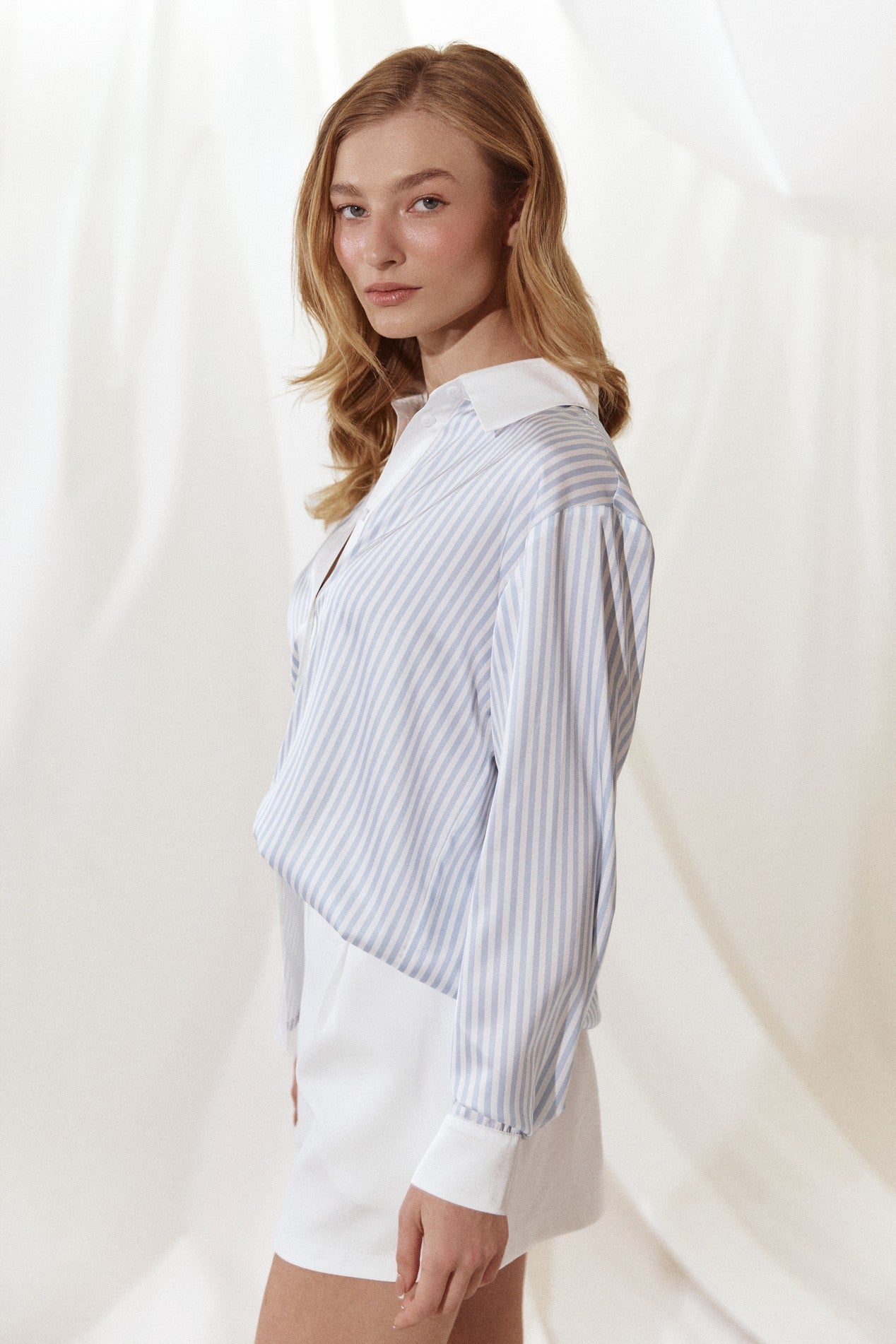 Blouse in Silk stripes