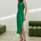 Silk midi dress in Green