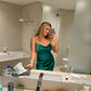 Silk midi dress in Green