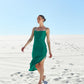 Silk midi dress in Green