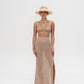 Alluring her Lace top and a skirt in Beige