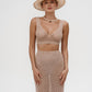 Alluring her Lace top and a skirt in Beige
