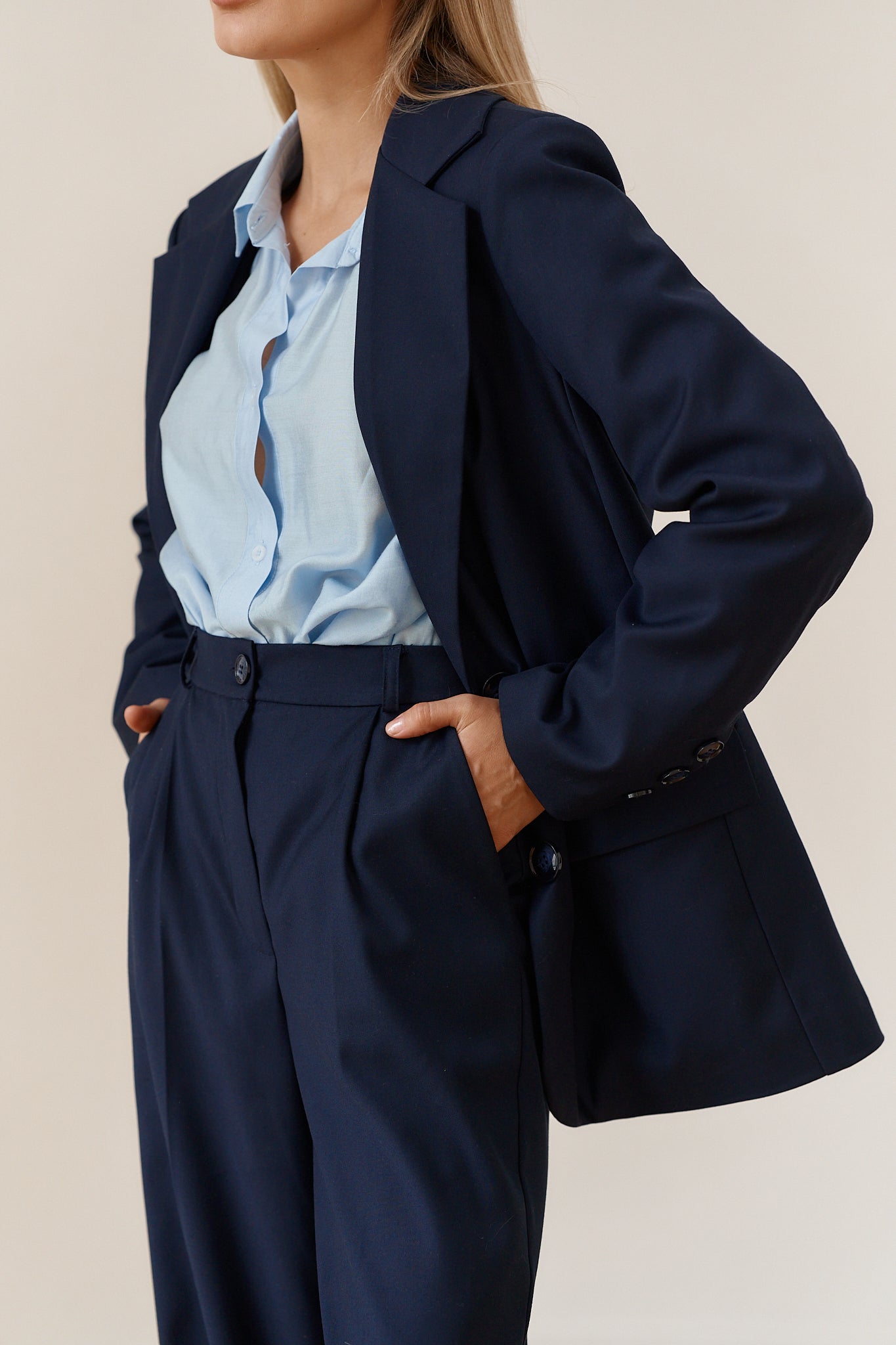 Oversized Blazer in Navy Blue