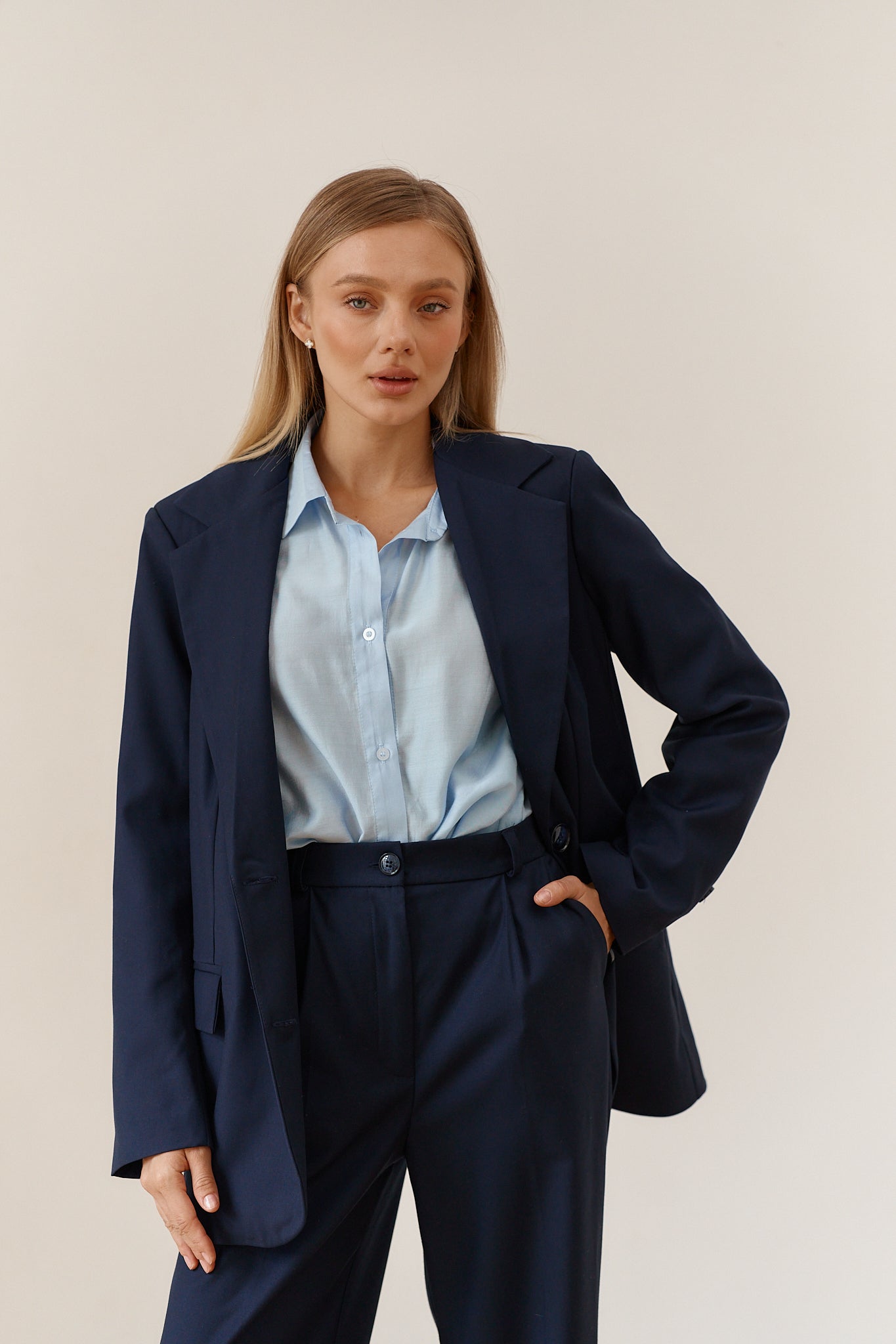 Oversized Blazer in Navy Blue