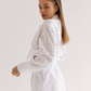 Flower embroidered shorts in white