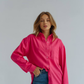 Linen long sleeve shirt Raspberry