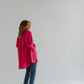 Linen long sleeve shirt Raspberry