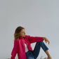 Linen long sleeve shirt Raspberry