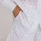 Flower embroidered shorts in white