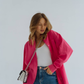 Linen long sleeve shirt Raspberry