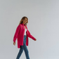 Linen long sleeve shirt Raspberry