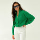 Linen long sleeve shirt Green