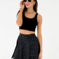 Polkadot mini skirt in silk Black