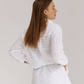 Flower embroidered shirt in White