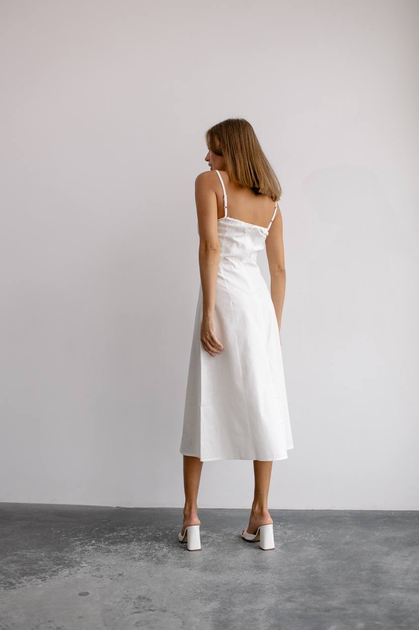 Linen slip midi dress