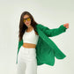Linen long sleeve shirt Green