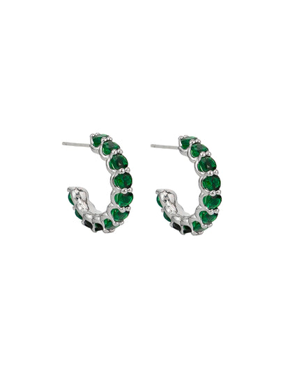 Emerald Crystal Ascot Hoops