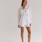 Flower embroidered shorts in white